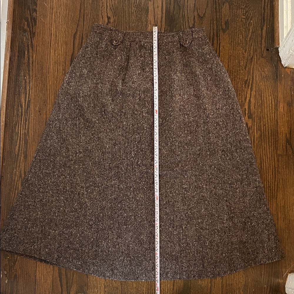 Vintage Wool Orvis Dark Brown A-Line Skirt - Picture 9 of 9